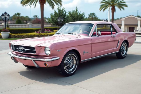 Donna Michelle 1965 Playboy Playmate Pink Ford Mustang