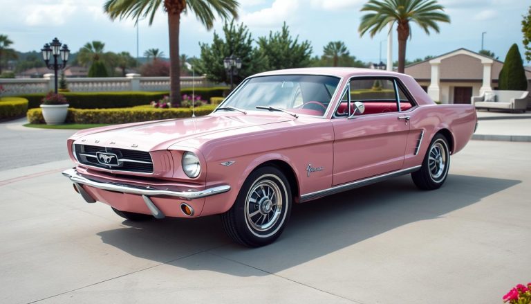 Donna Michelle 1965 Playboy Playmate Pink Ford Mustang